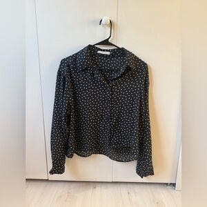 Abercrombie & Fitch Black and White Polka Dot Shirt